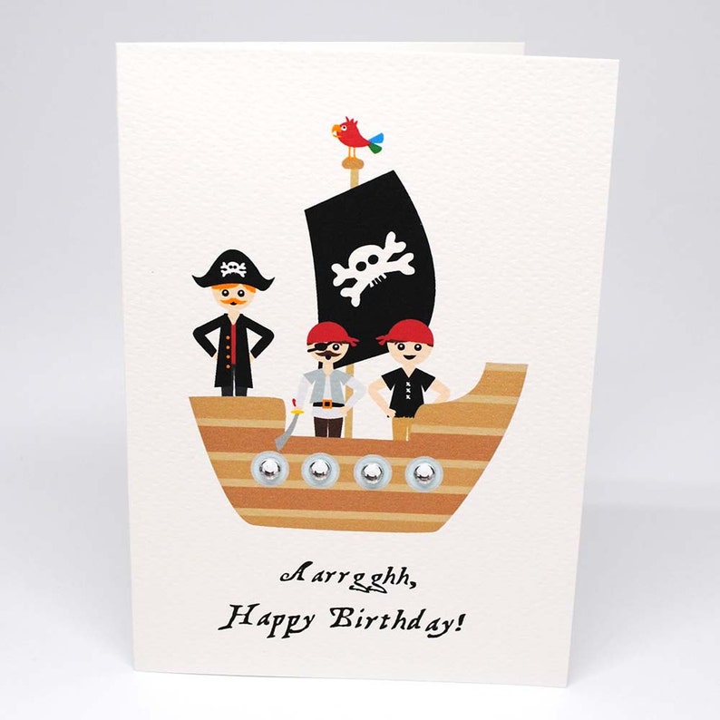 Geburtstagskarte für Jungen Piraten auf einem Piratenschiff Etsy