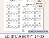 Weight Loss Journey Tracker: Printable Reward Chart (PDF Download A5/A4/Letter/Happy Planner Sizes)