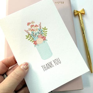 Floral Thank You Card, Floral Card, Floral Arrangement Wedding Thank You Card, Thank You Greeting Card, THY027