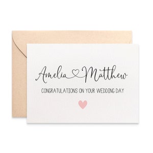 Personalised Wedding Card for the Bride and Groom, Custom Wedding Card with Love Heart, Personalised Cards for Weddings, WED082