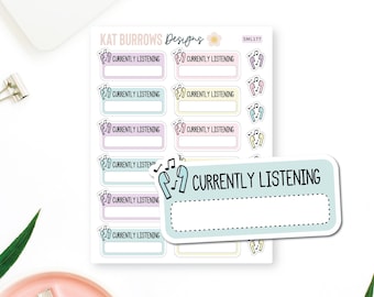 Currently Listening Planner Stickers, Podcast Stickers, Listening Stickers, Erin Condren Planner Stickers, Happy Planner Stickers, SML177