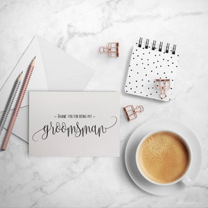 Thank you for being my Groomsman Card, Wedding Card, Script Font, Thank You Groomsman, Wedding Thank You Cards, Bridal Party Cards, WED060 image 3