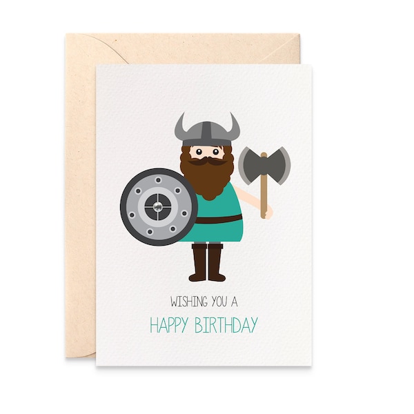 Birthday Card Boy, Viking Card, Happy Birthday Card, Cards for Boys, Card for Him, Viking Birthday Card, Boy Birthday Card for Boy, HBC245