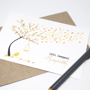 Sympathy Card, Thinking of You Card, Bereavement Card, Orange Fall Autumn Tree, Condolence Card, Sorry Card, Card Sympathy, WDS017 image 7