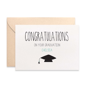 Personalised Graduation Card, Congratulations on Your Graduation, Graduation Cap, Custom Graduation Card, Cards for Graduation, GRD011