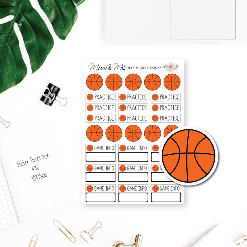 Basketball Planner Stickers Basketball Stickers Practice Etsy