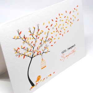 Sympathy Card, Thinking of You Card, Bereavement Card, Orange Fall Autumn Tree, Condolence Card, Sorry Card, Card Sympathy, WDS017 image 6