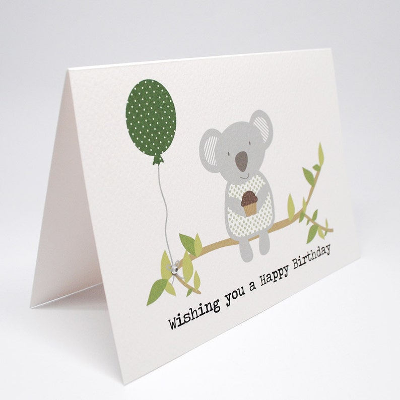 koala birthday card koala card for her australian themed etsy