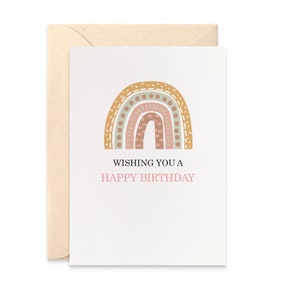 Boho Rainbow Birthday Girl Card, Rainbow Card, Happy Birthday Card, Cards for Girls, Card for Her, Girl Boho Birthday Card, HBC263