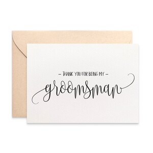 Thank you for being my Groomsman Card, Wedding Card, Script Font, Thank You Groomsman, Wedding Thank You Cards, Bridal Party Cards, WED060 image 1