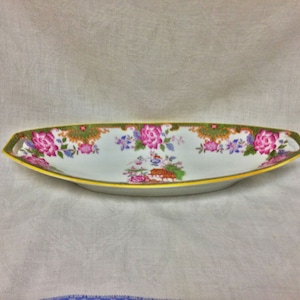 Priced to Sell~Bavarian PSAG Serving Relish/Celery Dish~1920&#39;s~Asian Pagoda Motif~Open Handled~Oblong Serving Dish