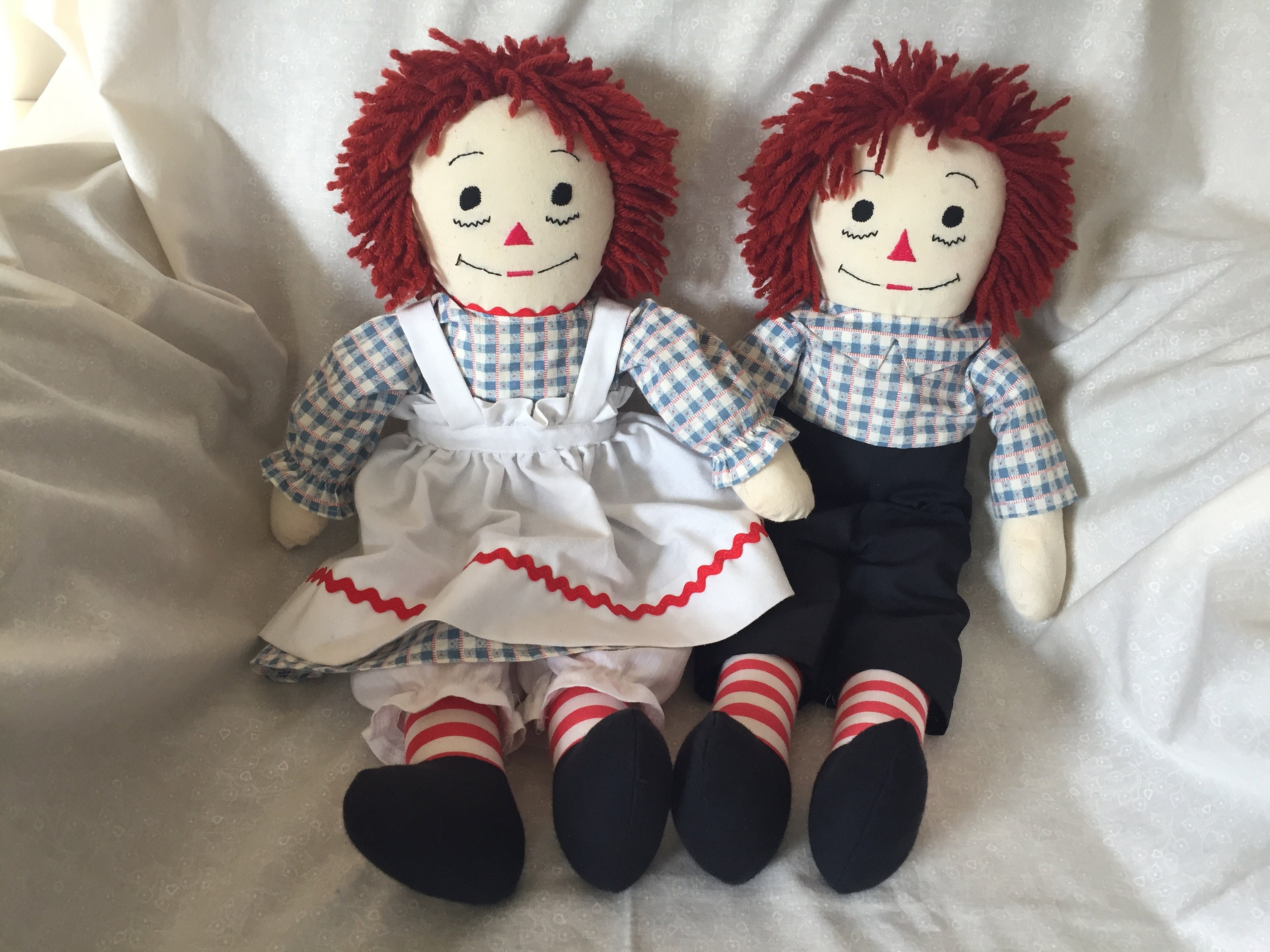Raggedy Ann and Andy Dolls, Handmade 1980s Pair With Book - Etsy UK