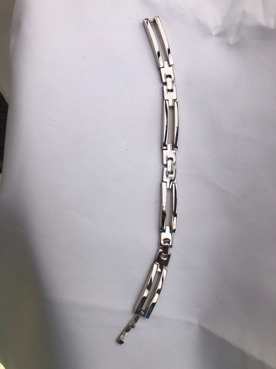 Vintage 925 Sterling Silver Link Bracelet, Solid … - image 6