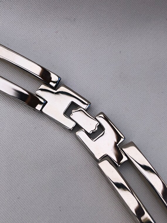 Vintage 925 Sterling Silver Link Bracelet, Solid … - image 3