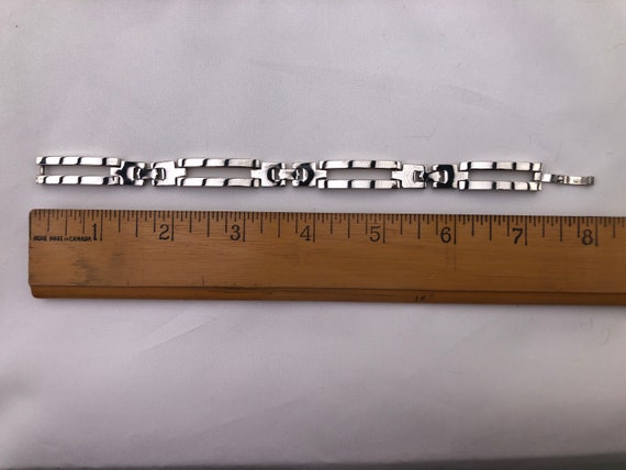Vintage 925 Sterling Silver Link Bracelet, Solid … - image 7