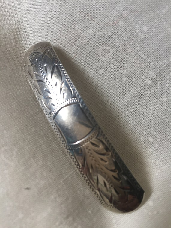 Vintage Sterling Barrette//Sterling Hair Clip//Bar