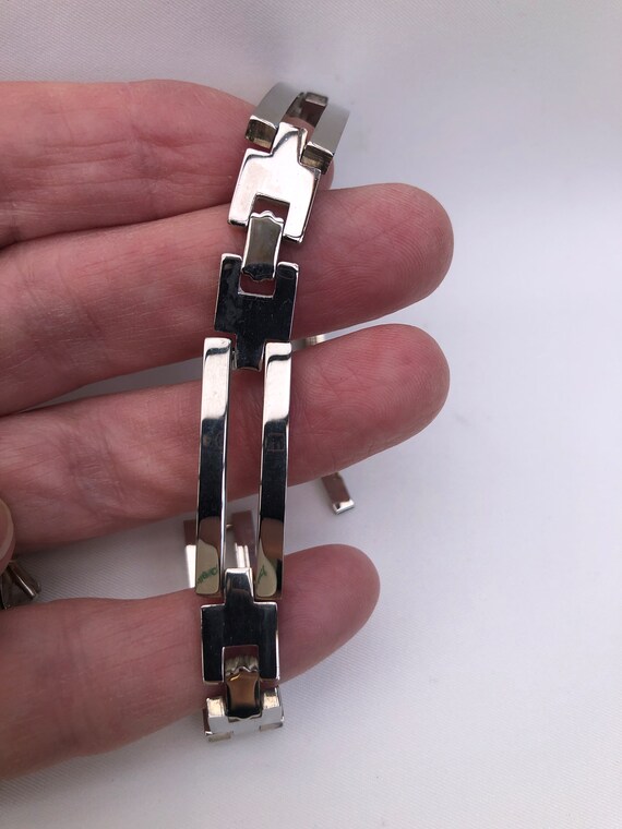 Vintage 925 Sterling Silver Link Bracelet, Solid … - image 4