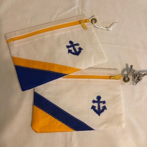 Sailcloth Clutch//Clutch Purse//Wristlet//Cosmetic Bag//Gift for Sailor