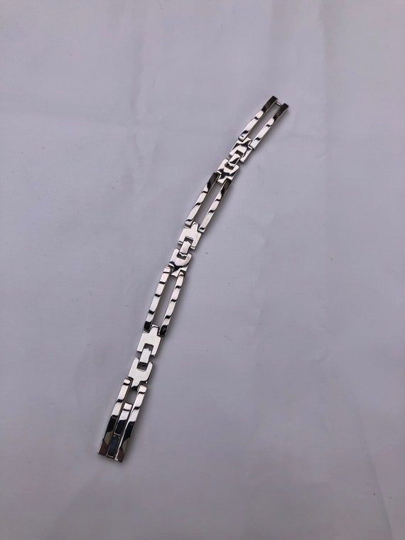 Vintage 925 Sterling Silver Link Bracelet, Solid … - image 1