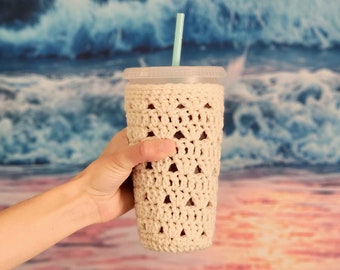 Crochet Cup Cozy, Iced Drink Sleeves Coffee Accessories