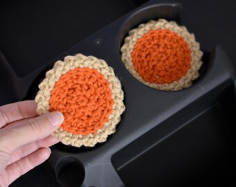 Pumpkin Pie Car Coasters, Decor Cottagecore Accessories Cute