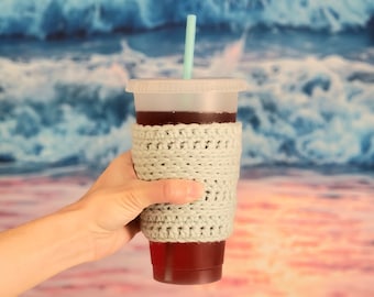 Iced Coffee Sleeve, Cottagecore Summer Gift for Work Bestie, New Job Gift for Her