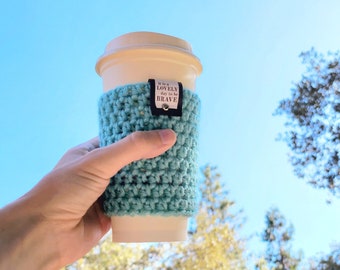 Lovely Brave Cup Cozy - Chronic Illness Gift Idea, Reusable Coffee Sleeve, Be Brave Gifts