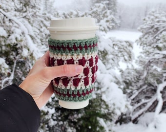 Coffee Cup Cozy Christmas Gift, Crochet Drink Sleeve