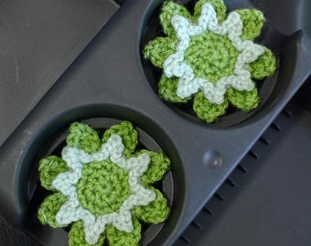Succulent Plant Coasters Car Cup Holder Insert, Set 2 Cactus Car Accessories