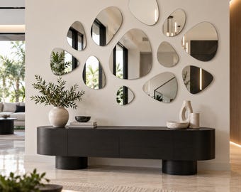 Organic Pebble Mirror Wall Decor | Acrylic Irregular Mirror Set