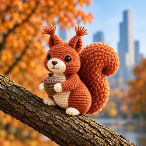 Squirrel Crochet Pattern PDF | Realistic Woodland Amigurumi | Autumn Decor | Forest Animal Plush Tutorial | Digital Download