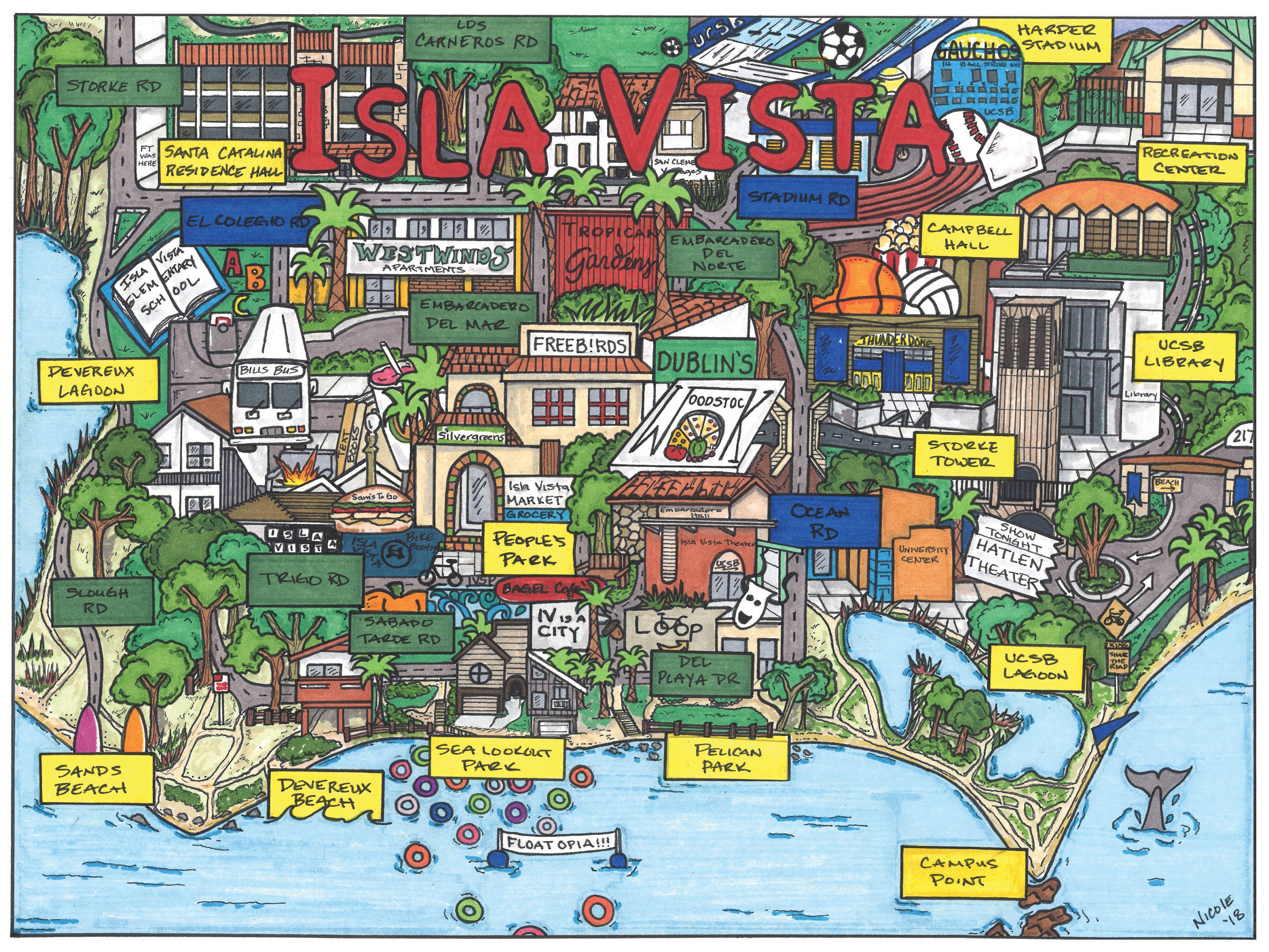 Isla Vista Map - Etsy