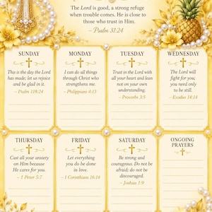 Weekly Prayer List: Daily Scripture & Reflection Guide
