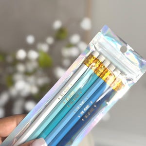 Personalized Ticonderoga Blue Pencils |  Foil Stamped pencils