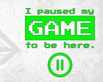 I Paused My Game To Be Here Car Window Decal, Funny Gaming Sticker, Video Gamers Gift, Humorous Truck Decal, Headset Console Stickers