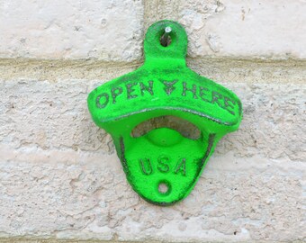 Fluorescent Green Bottle Opener Wall Mount Beer Opener Nightclub Bar Opener Bar Tool BBQ Tool Soda Bottle Opener Party Favor American Made