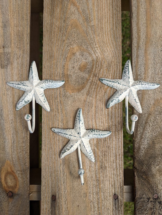 Starfish Wall Hook, Star Fish Towel Holder, Heirloom White