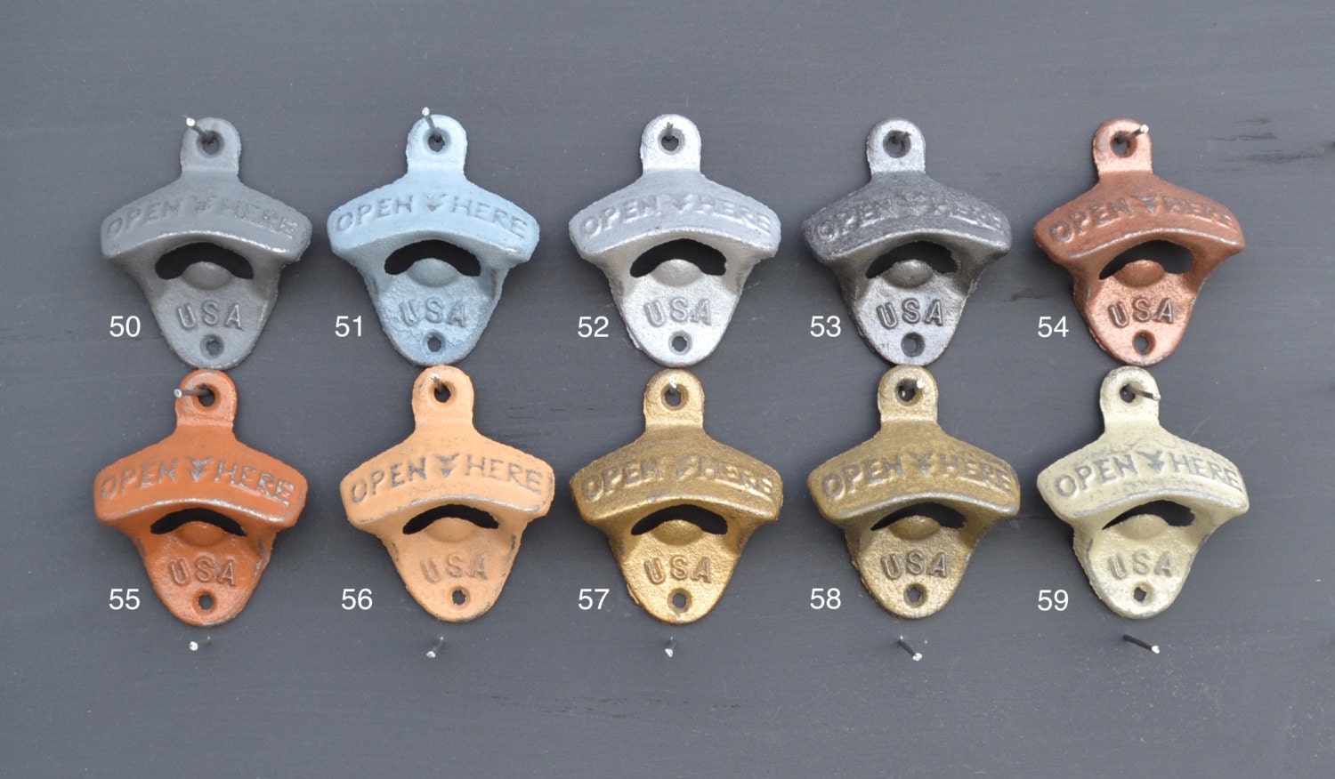 Cast Iron Wall Mount Bottle Opener Made in USA Painted Bottle Etsy