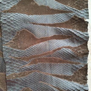 Dark brown Snake Skin Leather Hide, Exotic snakeskin,  Genuine Python Craft Supply