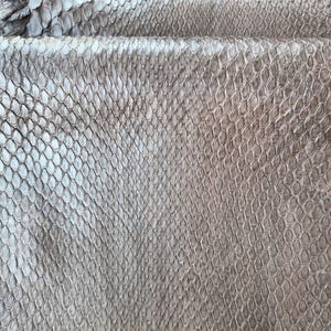 Genuine Dark Brown Snake Leather Hide for Craft Projects, Exotic Scale Pattern