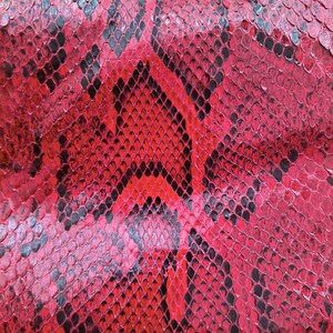 Red Snake Leather Hide Exotic leather for Craft Projects