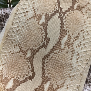 Genuine Beige Snake Leather Hide for Craft Projects, Exotic reptile skin for DIY