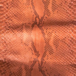 Orange Snake Leather Hide Exotic leather for Craft Projects