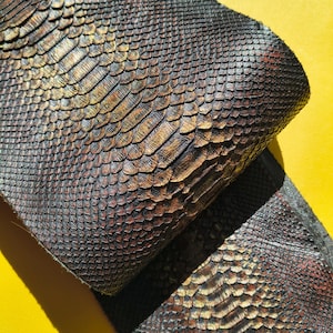 Piel de serpiente auténtica para proyectos de manualidades, piel de reptil exótico para proyectos de bricolaje con piel de serpiente.