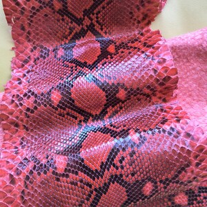 Orange Snake Leather Hide Exotic leather for Craft Projects