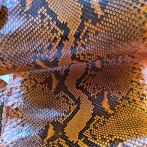 Genuine Snake Leather Hide, Yellow Exotic Craft Material