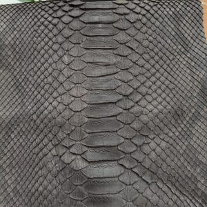 Genuine Dark Brown Snake Leather Hide for Craft Projects, Exotic Scale Pattern