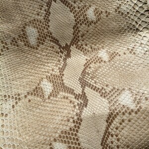 Genuine Beige Snake Leather Hide for Craft Projects, Exotic reptile skin for DIY