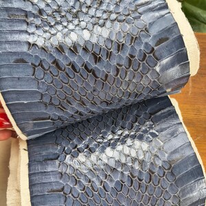 Genuine Snake Leather Hide Exotic leather for Craft Projects Blue Snakeskin