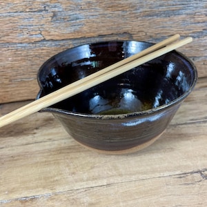 Ceramic Rice Chopsick Bowl / Handmade Pottery Pho bowl / Noodle Bowl / Ramen Bowl / Rice Bowl / Kitchen / Temaku Glazed Stoneware